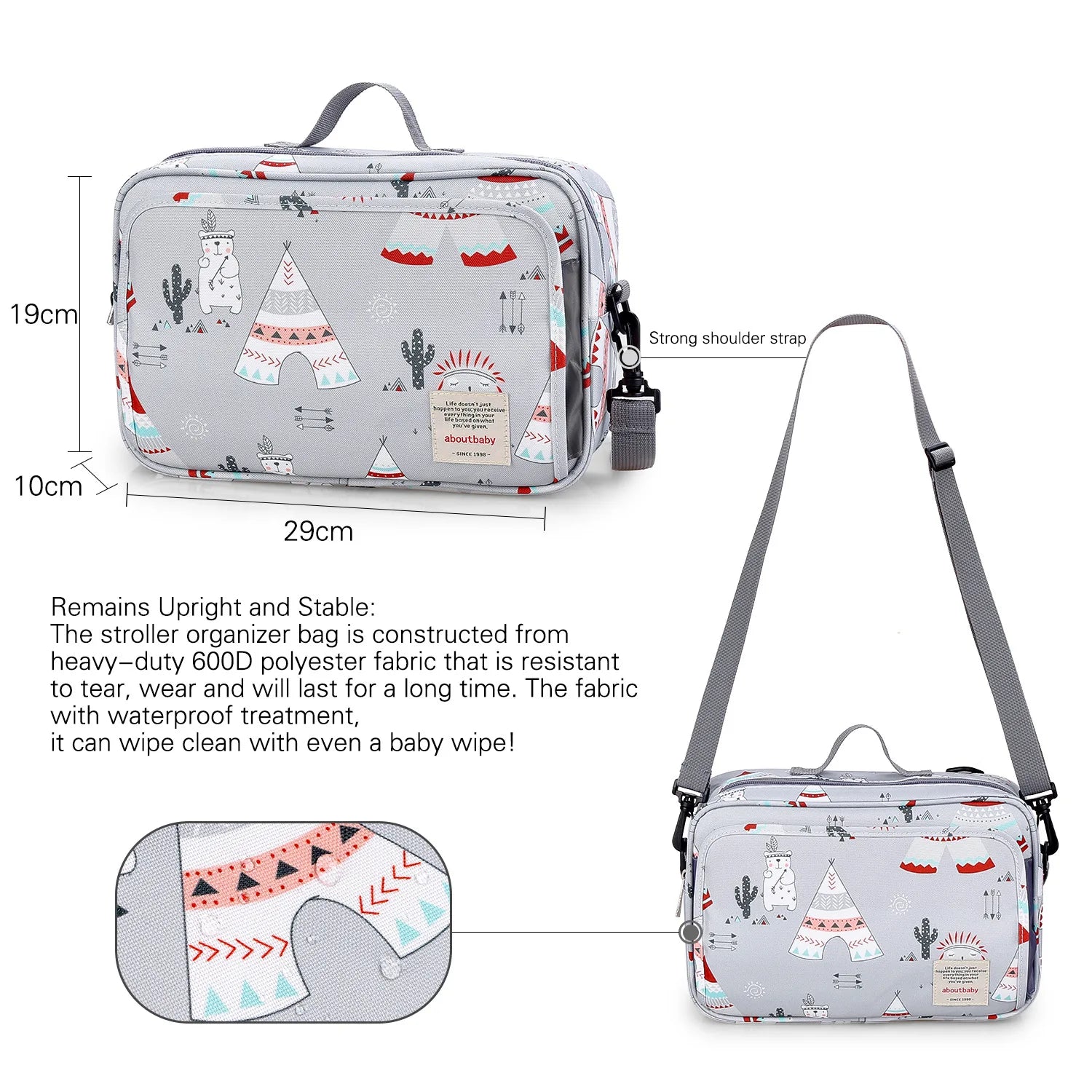 Waterproof Baby Diaper Bag with Prints