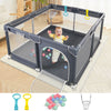 Baby Playpen 128×128×68 cm with Mesh, Foam & Toys – Indoor/Outdoor Toddler Play Yard
