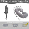 Pregnancy Pillow,55 inches Maternity Body Pillow with Washable Cover, C Shaped Body Pillow for Sleeping (Grey)