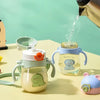 410ML Baby Drinking Cup Feeding Bottle Anti-Choking with Straw Gravity Ball Wide Caliber Drinking Milk Water Bottle with Handle