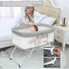 Baby 2-in-1 Crib & Cradle | Travel Cot with Mattress & Bedside Rocker for Newborn