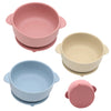 3pcs silicone bowl with lid, food spoon bowl with suction cup, strong suction set