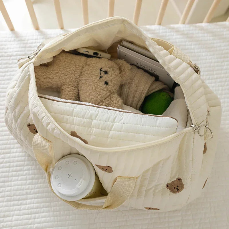 Chic Embroidered Mom Bag | Large Capacity Travel Handbag