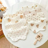 3 Pieces of A-class Pure Cotton Gauze Breathable Baby Pacifier Summer Soft Petal Baby Printed Saliva Drool Towel