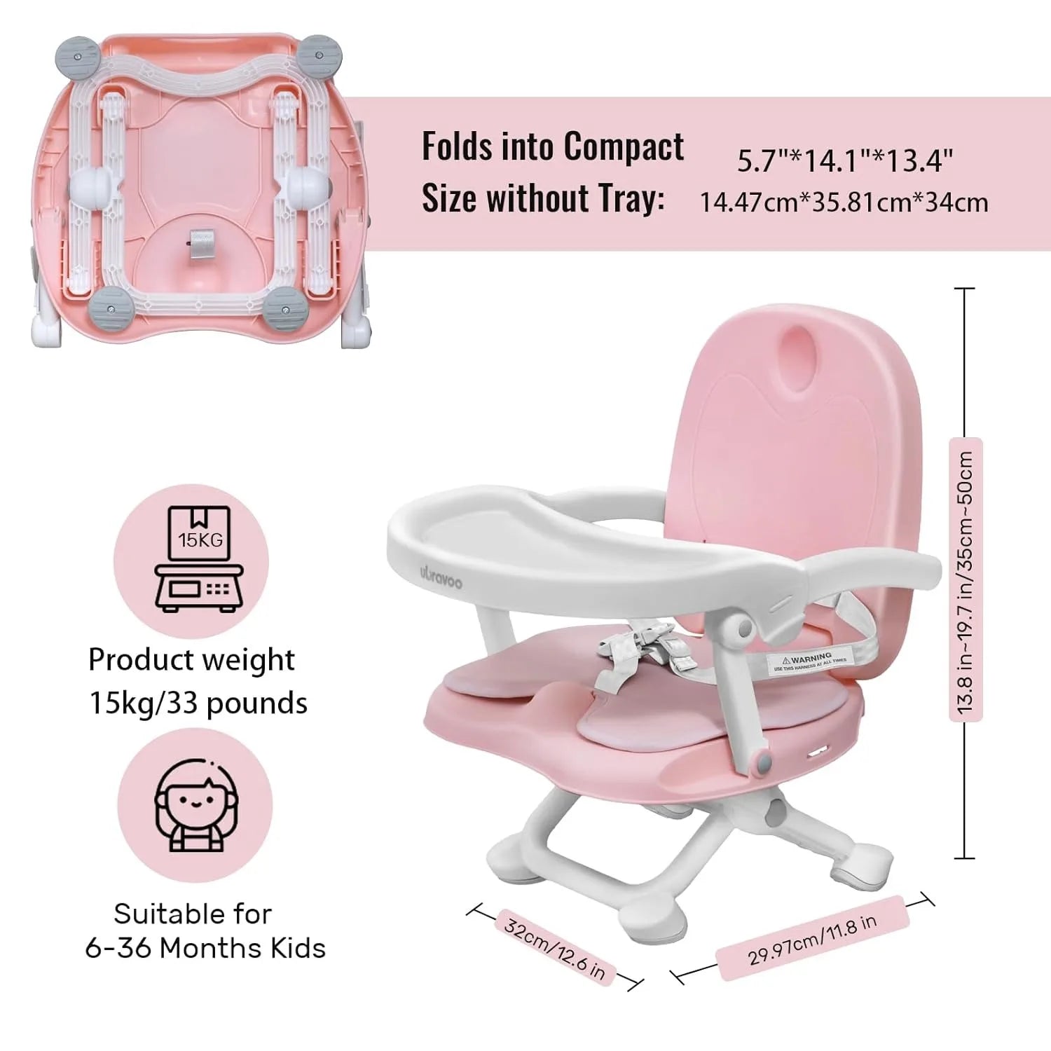 Portable 3-in-1 Baby Booster Seat