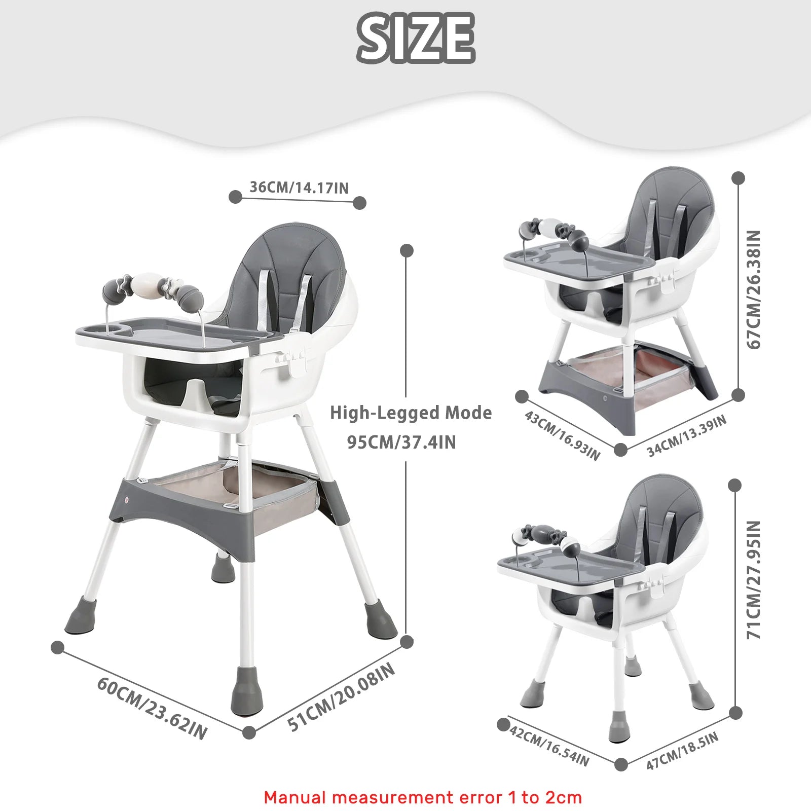 Portable Convertible Baby High Chair & Play Seat