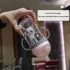 250ml Kids Drinking Cup Feeding Bottle With Straw Gravity Ball Wide Caliber Bottle